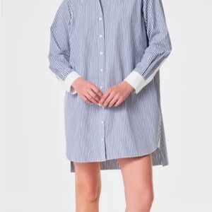 NWT SPANX Classic White Poplin Shirtdress